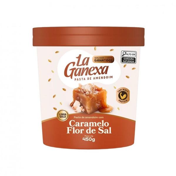 Pasta de Amendoim Integral Gourmet (450g) - Sabor: Caramelo e Flor de Sal - La Ganexa Imagem de Pasta de Amendoim Integral Gourmet (450g) - Sabor: Caramelo e Flor de Sal