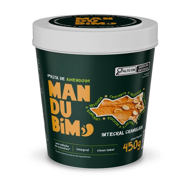 Imagem de Pasta de Amendoim Integral Granulado Mandubim 450g