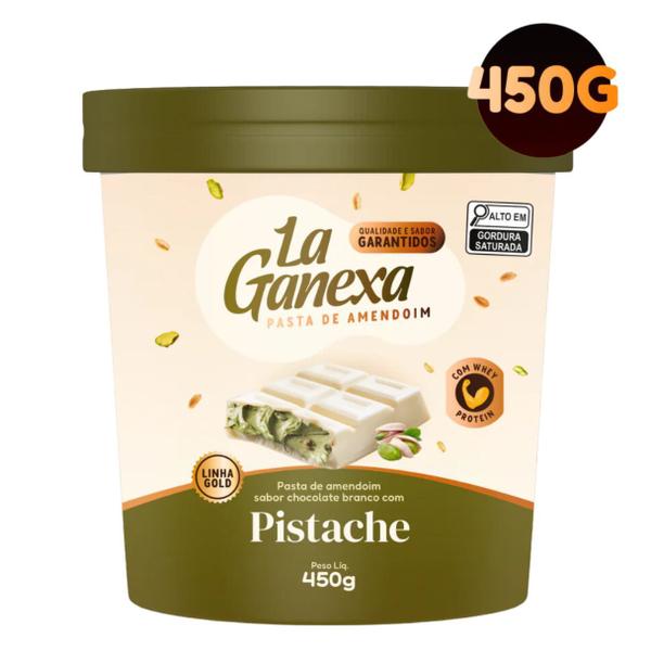 Imagem de Pasta de amendoim La Ganexa Chocolate branco e Pistache 450g