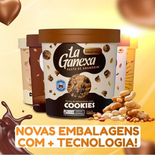 Imagem de Pasta de Amendoim La Ganexa Sabor Cookies Pote 450g