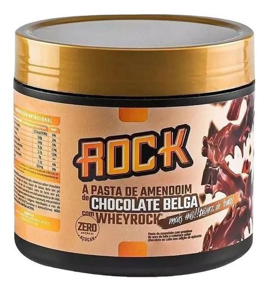 Pasta De Amendoim Whey Rock (600g) - Chocolate Belga C/ Whey Imagem de Pasta De Amendoim Whey Rock (600g) - Chocolate Belga C/ Whey