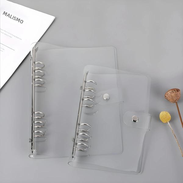 Imagem de Pasta de Arquivo com Clipe Plástico Transparente A4, A5 e A6 - Ideal para Notebook, Planner e Agenda