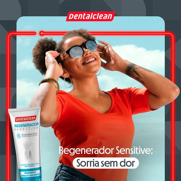 Imagem de Pasta de Dente Gel 90g Regenerador Sensitive Cárie Sensíveis Creme Dental Dentalclean