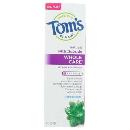 Imagem de Pasta de dente Wholecare Hortelã-pimenta 4 Oz da Tom's Of Maine (pacote com 4)