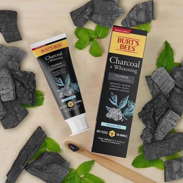 Imagem de Pasta de dentes Burt's Bees Charcoal com flúor Mountain Mint 140 ml