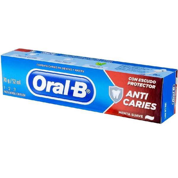 Imagem de Pasta Dental Oral-B AntiCarie 1 2 3 Com Escudo Protetor 70g