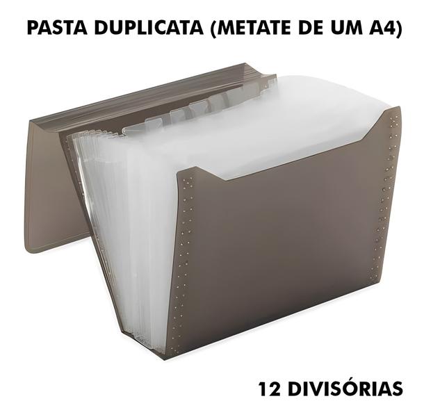 Imagem de Pasta Duplicata Sanfonada 1/2 Ofício C/12 Divisórias