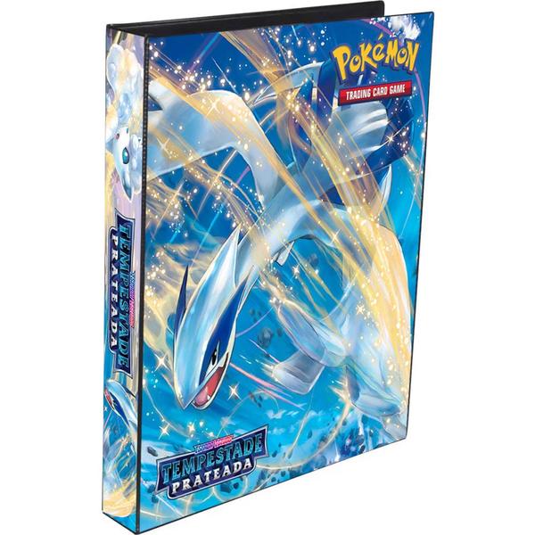 Imagem de Pasta Fichário álbum Capa Dura Pokémon Tempestade Prateada Vulpix Lugia com 10 Folhas Cartas Cards