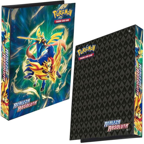 Imagem de Pasta Fichário Álbum Cartas Cards Pokémon Espada e Escudo Realeza Absoluta 4 Argolas + 10 Folhas