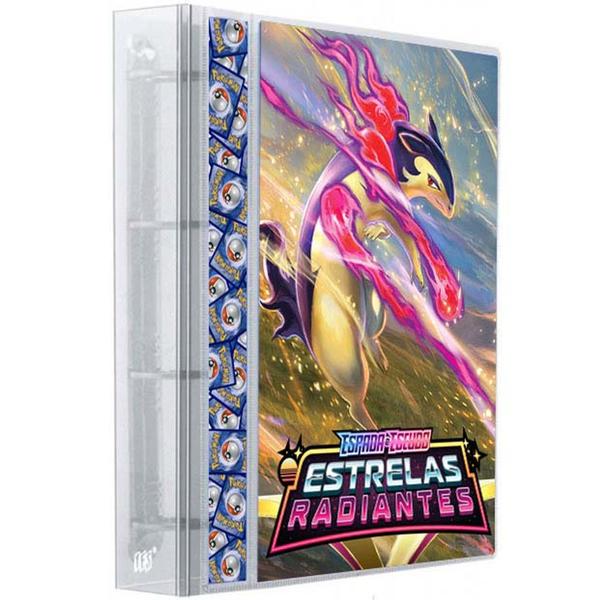 Imagem de Pasta Fichário Álbum Cristal Cartas Cards Pokémon Com 30 Folhas 9 Bolsos 4 Argolas