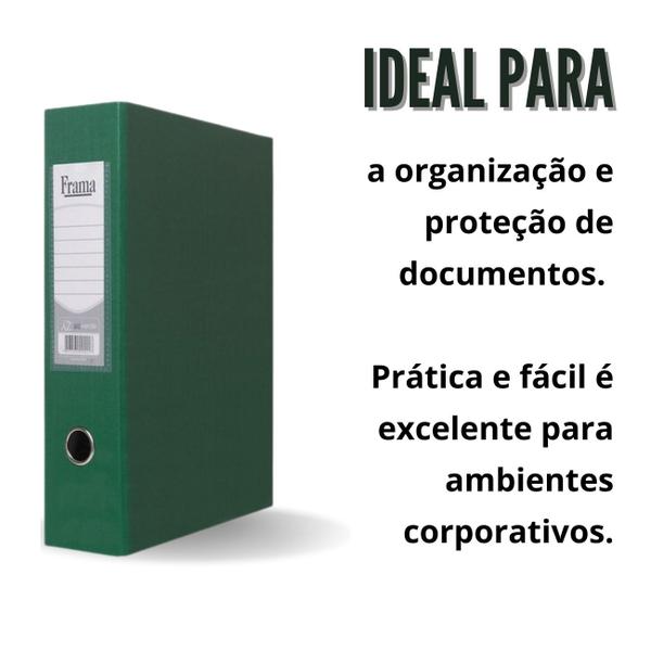 Pasta Fichário AZ Registradora Ofício Largo Verde Kit 4un Ideal para Escritórios Arquivo Organização de Documentos - Frama Imagem de Pasta Fichário AZ Registradora Ofício Largo Verde Kit 4un Ideal para Escritórios Arquivo Organização de Documentos
