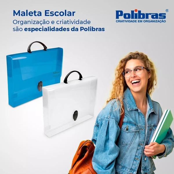 Imagem de Pasta Maleta Portátil Oficio PP com Alça e Fecho Clipado de Segurança Polibras New Line - 45MM - Arquivo e Transporte de Documentos