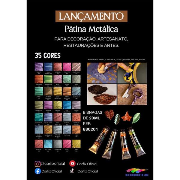 Imagem de Pasta Metálica Goldfix 20ml Corfix Laranja Brilhante 478