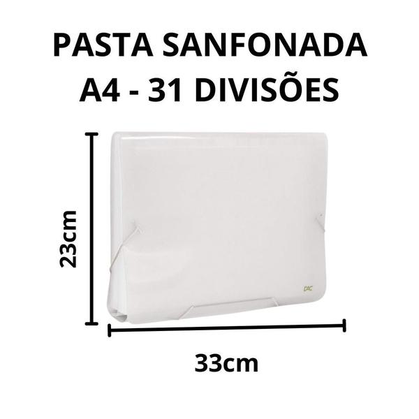 Imagem de Pasta sanfona a4 31div econ cristal dac