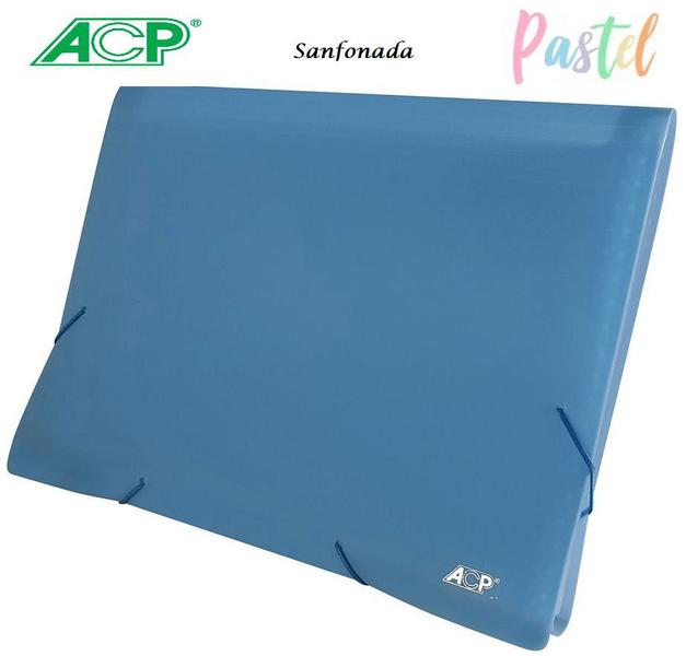 Imagem de Pasta Sanfonada A4 12 Divisórias Azul Pastel 1727 ACP