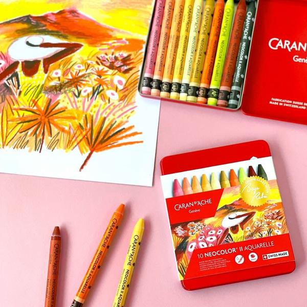 Imagem de Pastel Aquarelável Neocolor II Warm Caran D'ache 10 Cores