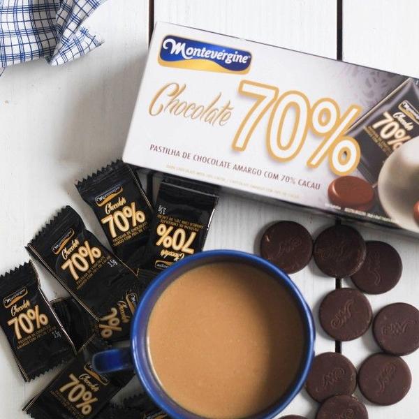 Pastilha de Chocolate 70% Cacau Montevergine 70g Imagem de Pastilha de Chocolate 70% Cacau Montevergine 70g