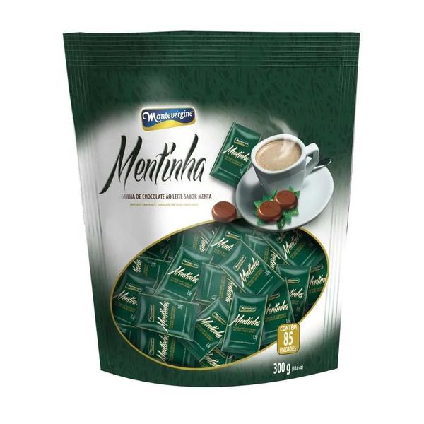 Imagem de Pastilha de Chocolate ao Leite Sabor Menta Montevergine 300g - contendo 85 unidades