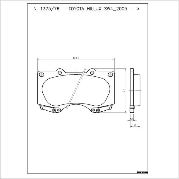 Imagem de Pastilha de Freio Cobreq N-1375 Hilux Sw4 de 2005 até 2023