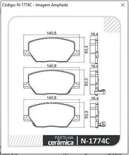 Imagem de Pastilha De Freio Dianteira Cerâmica Fiat Toro Jeep Compass e Renegade 2015 A 2022 - Cobreq