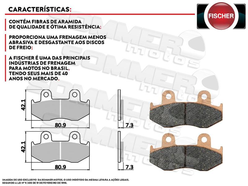 Imagem de Pastilha de Freio Dianteira Honda cr 500CC 1984 a 1986 Fischer(FJ0840)