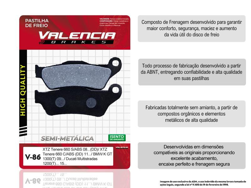 Imagem de Pastilha de Freio Dianteira KTM SXC Tiainen Replica 400CC 1999 a 2000 Valencia (V86)