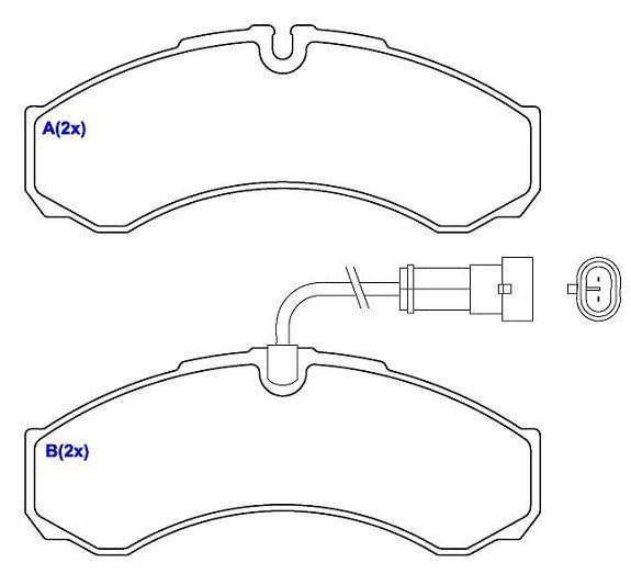 Imagem de Pastilha De Freio Dianteira Traseira Daily 1997 Em Diante Hipper Freios HF5072 Sistema Brembo