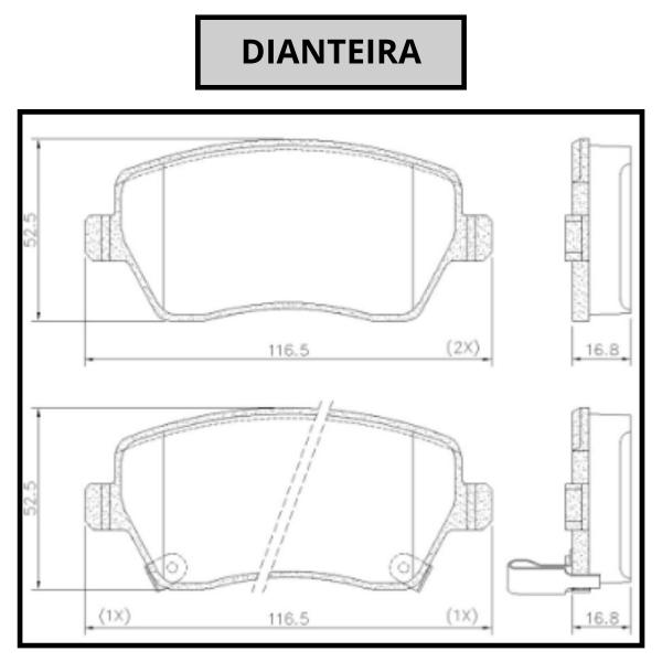 Imagem de Pastilha De Freio Duster 1.6 2011 2012 2013 2014 2015 2016 2017 2018 2019 2020 2021 2022 2023 2024 2025 Dianteira Bosch