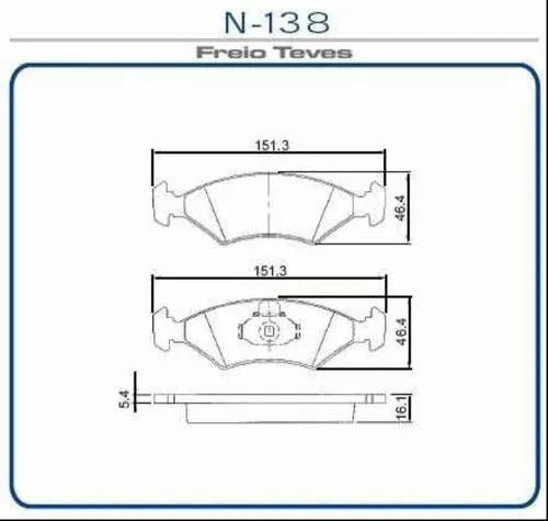 Imagem de Pastilha de Freio N-138 Escort 96/02 Fiesta 96/10 Ka 01/07 Courier 97/07 Dianteira