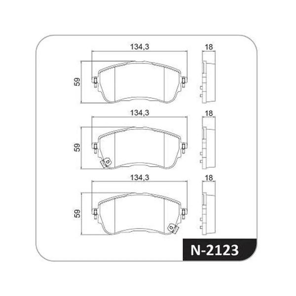 Imagem de Pastilha de Freio N-2123 Corolla Altis 1.8 2.0 16v 19/ Dianteira Com Chapa Anti-Ruído