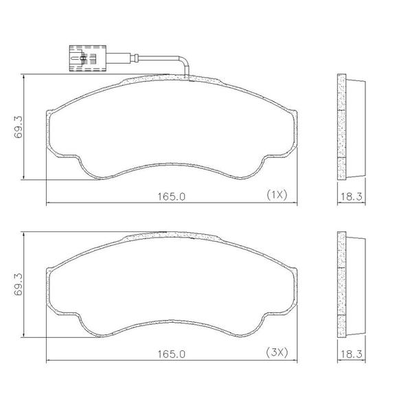 Imagem de Pastilha de Freio NA39910 Jumper 2.8 01/09 Ducato 2.3 2.8 01/ Boxer 2.8 03/09 Dianteira - Com Sensor de Alarme -