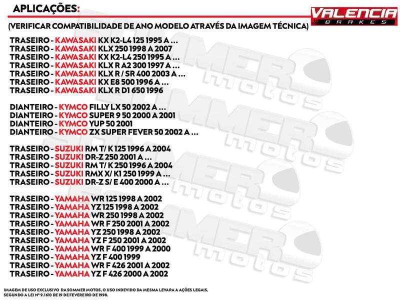 Imagem de Pastilha de Freio Traseira Honda xr r 600 1991/... Valencia (V03)