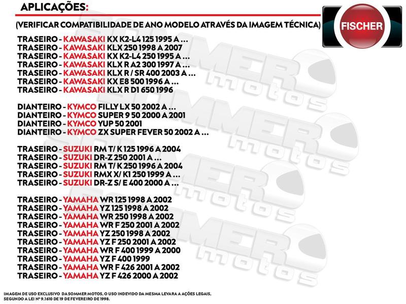 Imagem de Pastilha de Freio Traseira Honda xr Supermotard 400 2000/... Fischer(FJ1030)