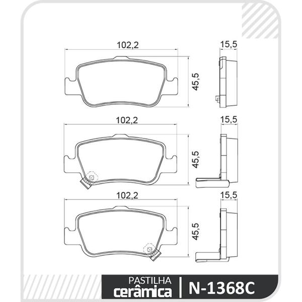 Imagem de Pastilha De Freio Traseiro Cobreq   Sistema Bosch / Corolla