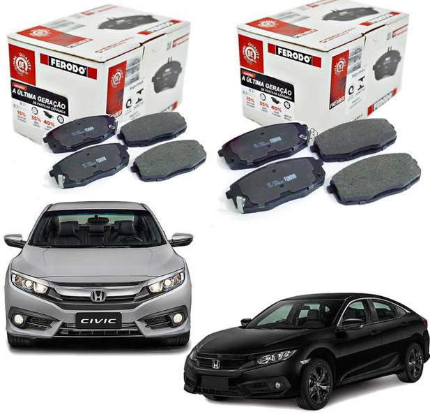 Imagem de Pastilha Freio Ceramica Dianteira e Traseira Honda Civic Ex EXL Touring Sport 2017 2018 2019 (NAO SERVE NO 2020 E 2021)