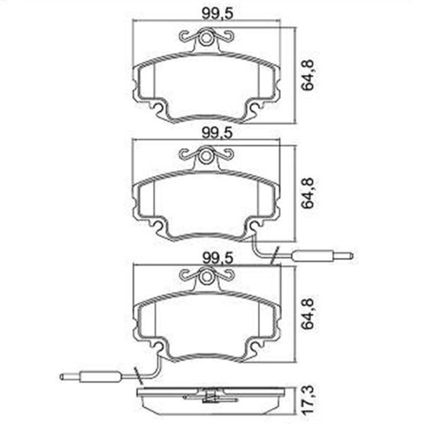 Imagem de Pastilha freio dianteira renault clio 2003 2004 2005 2006 2007 2008 2009 2010 2011 2012 bosch