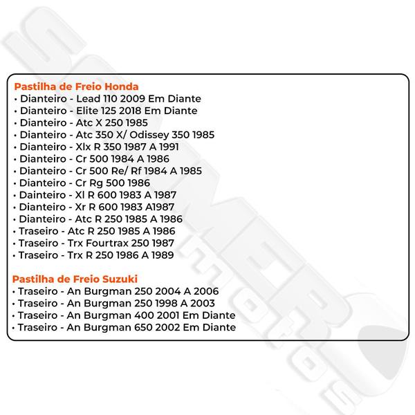 Pastilha Freio Dianteiro Lead 110/ Elite 125/ Xlx 350 R/ Burgman 250-400-650 Wta Imagem de Pastilha Freio Dianteiro Lead 110/ Elite 125/ Xlx 350 R/ Burgman 250-400-650 Wta