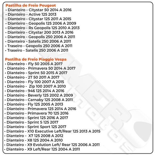 Imagem de Pastilha Freio Traseiro Dafra Citycom 300/ Aprilia Sr Max 125/ Aprilia Sr Max 125-300/ Srv 850/ Vespa Bv 200-250 T-Mac