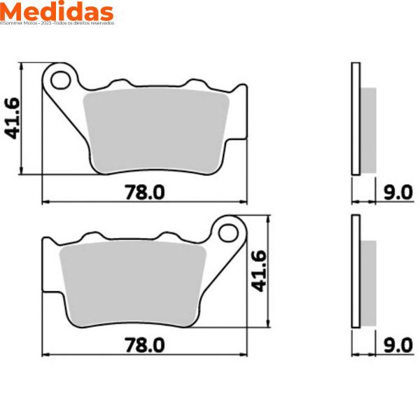 Imagem de Pastilha Freio Traseiro Royal Meteor 350/ Hunter 350/ Classic 350-500/ Continental Gt 535/ Mt-03 660 Kevlar Carbono 