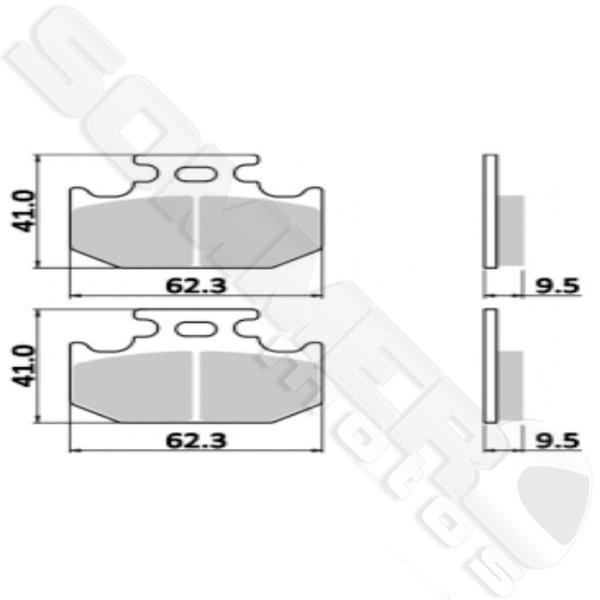 Imagem de Pastilha Freio Traseiro Wr 125-200-250-400-500/ Yz 250-400 F/ Suzuki Rm 125-250/ Rmx 250/ Dr 350/ Dr 650 Brandy