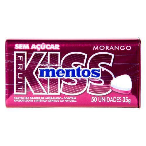 Pastilha Mentos Kiss Fruit Morango Com 12 Uni- Perfetti Imagem de Pastilha Mentos Kiss Fruit Morango Com 12 Uni- Perfetti