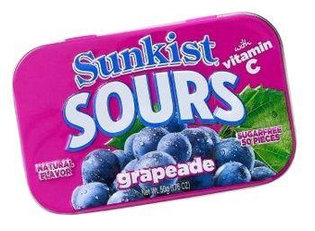 Imagem de PASTILHAS Bala Sunkist Sours Grapeade Sabor Uva Lata 50g