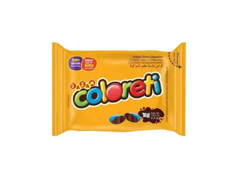 Pastilhas Chocolate Coloreti Colorido 18g C/ 24Un 432g - Jazam Imagem de Pastilhas Chocolate Coloreti Colorido 18g C/ 24Un 432g