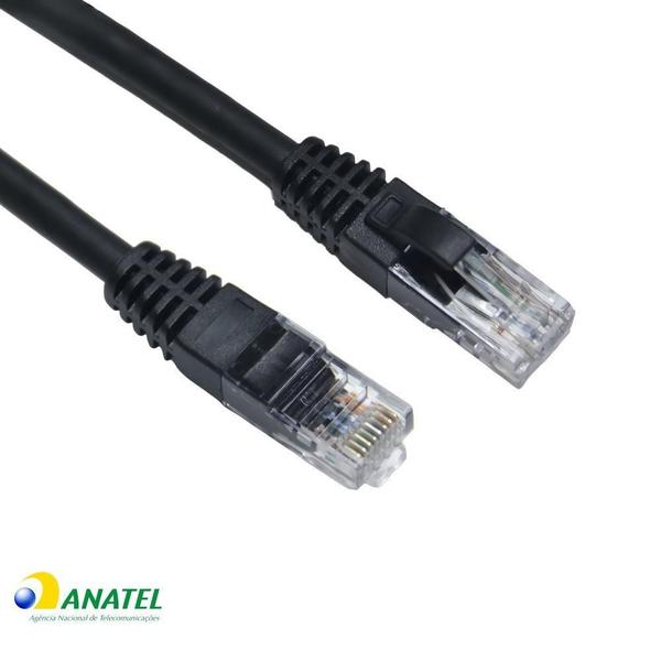 Imagem de Patch Cord CAT6 24AWG Preto 0,50 Centímetros