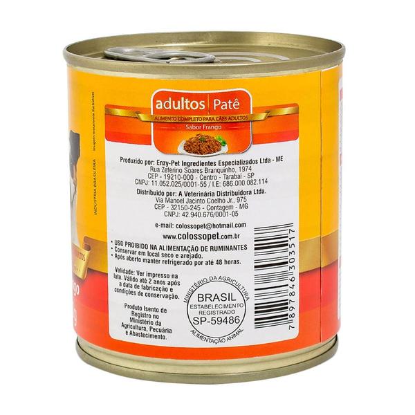 Patê para Cães Colosso Premium Adultos Sabor Frango Lata com 280g Imagem de Patê para Cães Colosso Premium Adultos Sabor Frango Lata com 280g