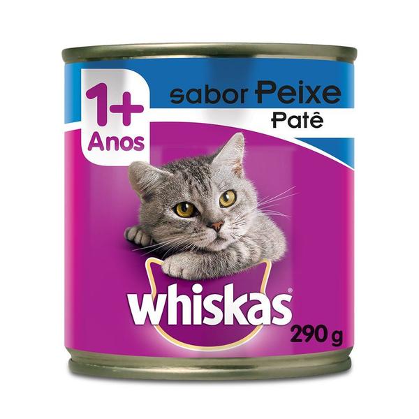 Imagem de Patê Whiskas para Gatos Adultos Sabor Peixe Lata 290g