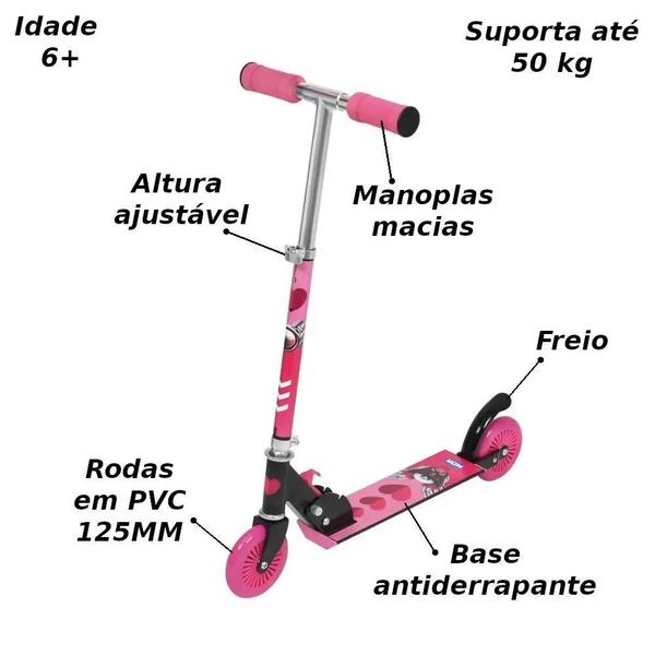 Imagem de Patinete 2 Rodas Juvenil Mor Rosa