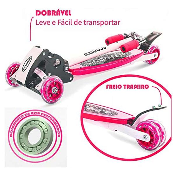 Imagem de Patinete 3 Rodas Com Base Scooter Roda Flexível