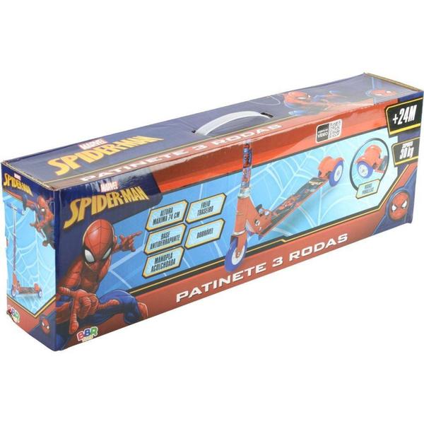 Imagem de Patinete 3 Rodas com Led Homem Aranha DI0016 até 30kg - Bbr - BBR Toys