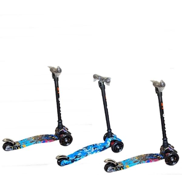 Imagem de Patinete 3 Rodas Com Leds Altura Ajustável E Base Scooter